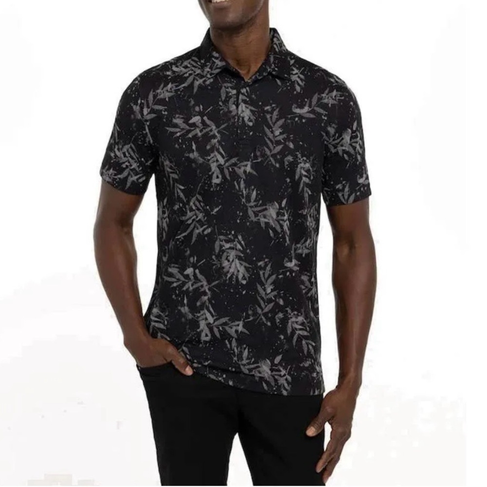 Travis Mathew The Riegel Mens Golf Polo Shirt In Black Size Large